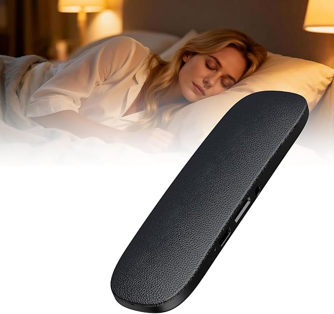 Bone Conduction Bluetooth Under Pillow Speaker, Ultra-Thin Non-in-Ear Sleep Speaker with Sleep Timer, TF Card, Portable Speaker for Side Sleepers, Travel & White Noise (Black)