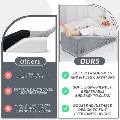 ROYALAY Leg Elevation Pillows for After Surgery, Adjustable Height Knee Surgery Recovery Equipment, Knee Replacement Recovery Aids for Hip Ankle Pain Relief Patent Pending, Single Leg