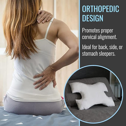 DMI CPAP Fiber Filled Sleep Aid Pillow, Suitable for All CPAP Masks, Increases Comfort by Reducing Mask Pressure, Minimizes Air Leaks, Aligns Neck, Shoulders, and Spine, FSA & HSA Eligible