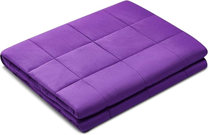 TONGDADA Kids Weighted Blanket | 40''x60'',5lbs | for Child Between 40-62 lbs | Premium Cotton Material with Glass Beads | Violet, 40''x60'' 5lb