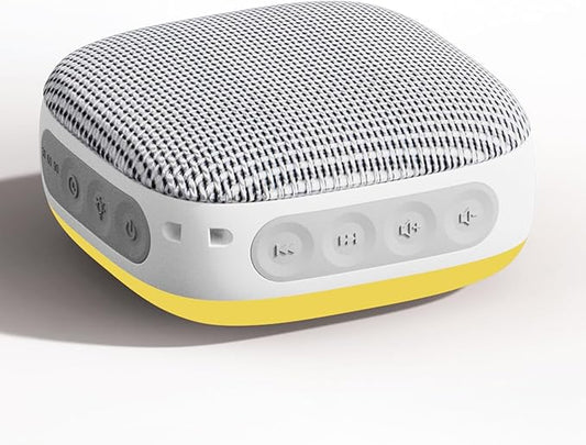 White Noise Sound Machine for Sleeping Adults – with Amber Breathing Night Light, Headphone Jack, 20 Non-Looping Sounds, 52-Hour Battery, Timer & Memory (White)