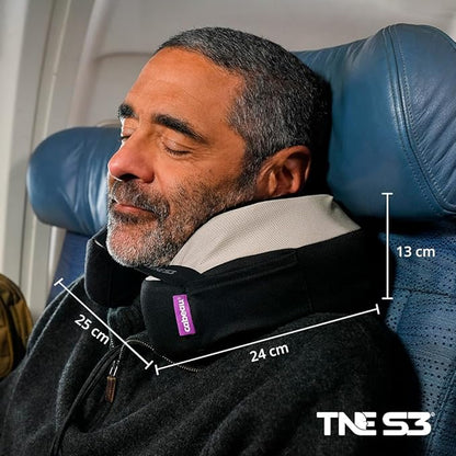 Cabeau Travel Neck Pillow for Airplanes – The Neck’s Evolution, TNE S3 – Supportive Memory Foam Design for Long Haul Flights – Attachable Seat Straps and 360° Support (London Red)