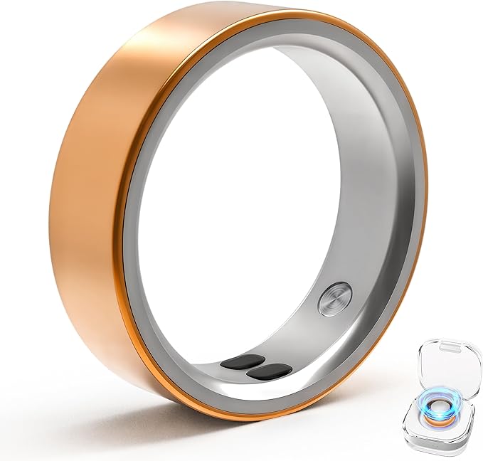 Smart Ring for Women Men,Sleep Tracking Wearable,Fitness Tracker Ring with Step/Heart Rate/Blood Oxygen/Distance/Calorie,Clock Vibration,No Subscription Fee,5ATM Waterproof, iOS&Android(Rose Gold10)