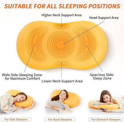 Memory Foam Pillows for Side Sleepers, 28 x 16 Ergonomic Contour Neck Support Pillow for Neck and Shoulder Pain Relief Sleeping, Orthopedic Bed Pillow for Back/Stomach Sleepers
