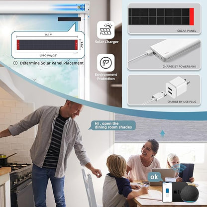 SmartWings Motorized Roller Shades Work with Homekit, Alexa Google, 100% Blackout Smart Blinds for Windows, Cordless Remote Control Window Shades, Essential Grey, Customized Size