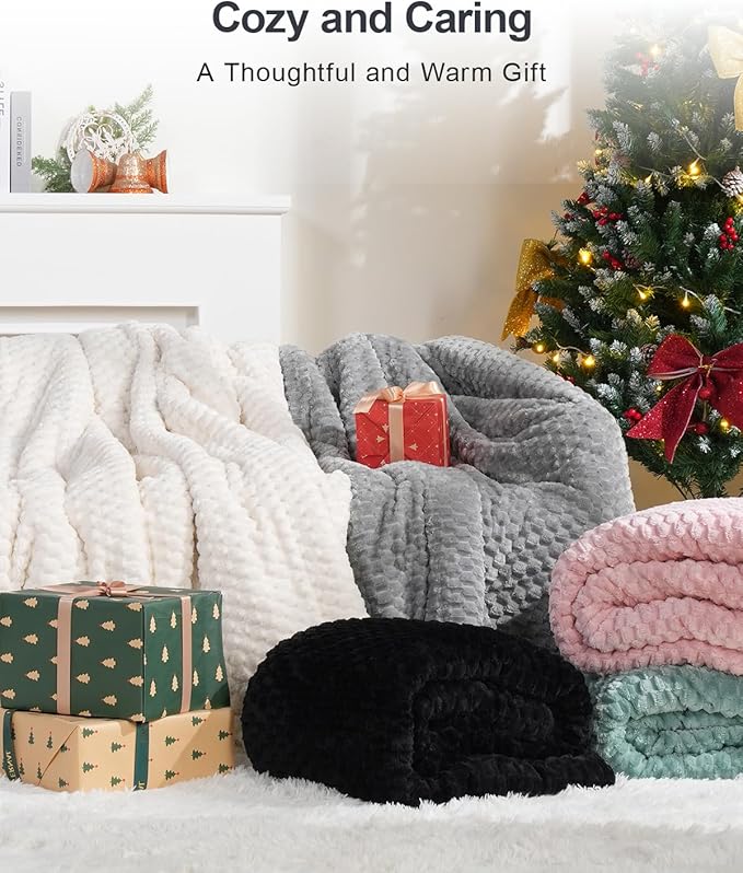 Super Soft Luxury Fleece Sherpa 20 lbs Weighted Blanket for Adults, Turtle Shell Fuzzy Cozy Warm Weighted Throw for Winter, Ceramic Beads Washable Heavy Blankets for Couch Bed, Cream White, 60" x 80"