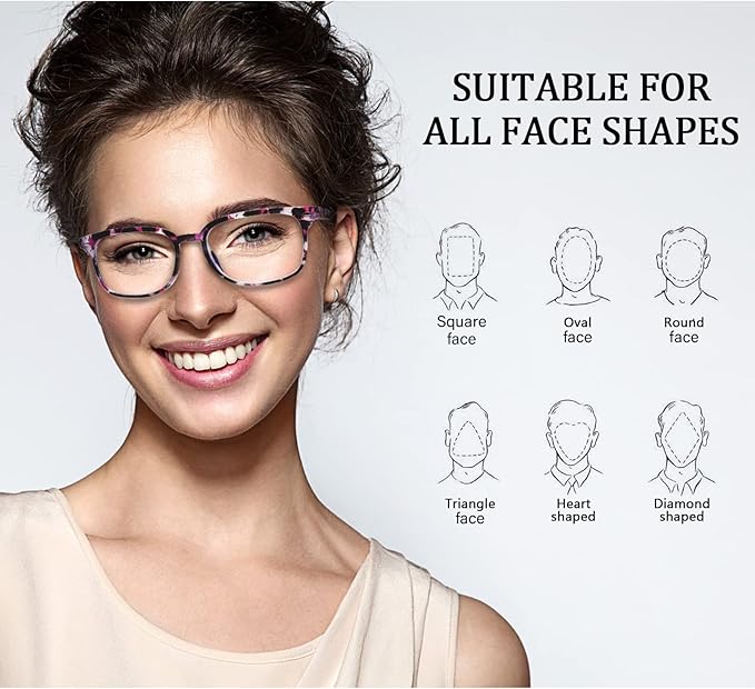 5 Pack Reading Glasses Blue Light Blocking for Women,Computer Readers with Spring Hinge