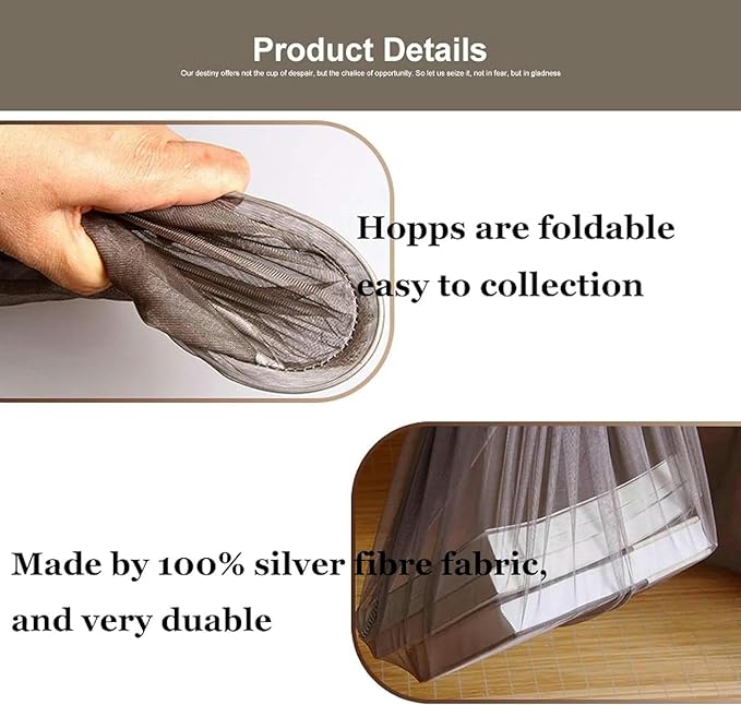 Anti Radiation Net Canopy,Silver Coated Mesh Radiation Protection Canopy King Size RF Shielding Netting EMF Shielding Canopy
