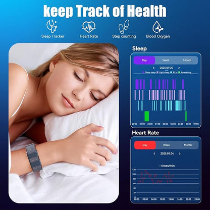 Smart Bracelet, Wearable Activity & Fitness Tracker Band, All-Day Continuous Heart Rate Blood Pressure Stress HRV Monitor, 170 Sport Modes Smart Wristband with Free APP Black