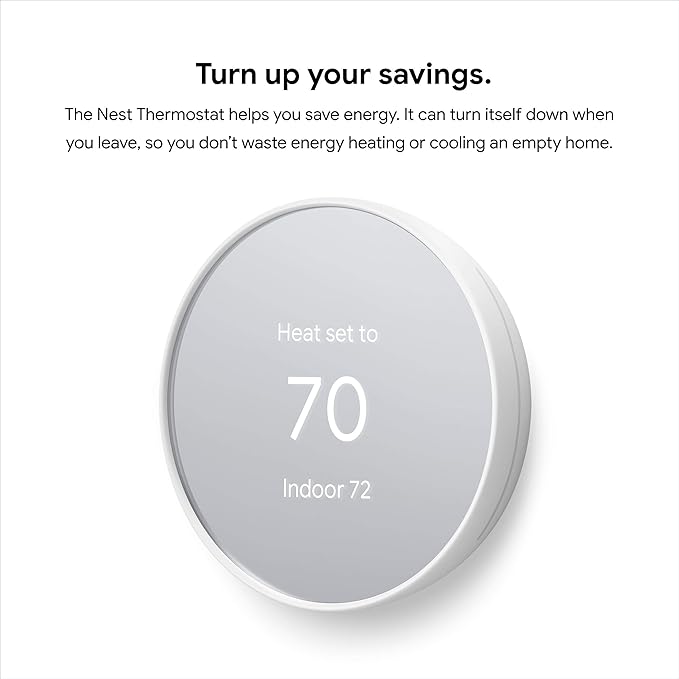 Google Nest Thermostat - Smart Thermostat for Home - Programmable Wifi Thermostat - Snow (Renewed)