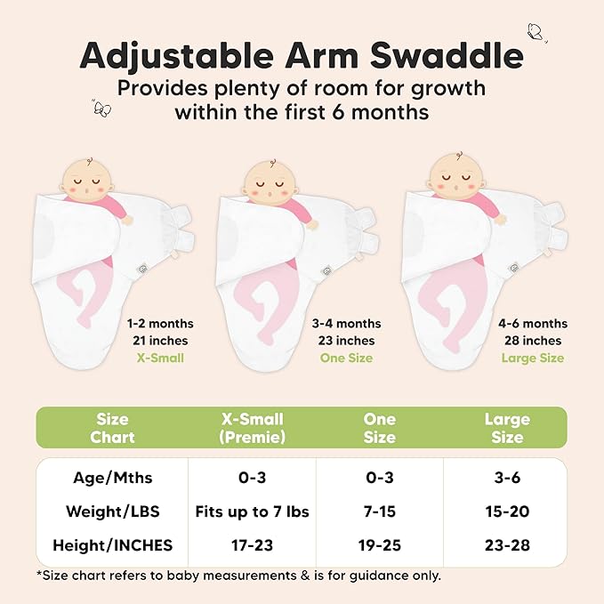 3-Pack Organic Baby Swaddle Sleep Sacks - Swaddles for Newborns, Infant 3-6 Months, Baby Girls, Boys, Soft & Snug Newborn Sleep Sack, Nursery Swaddling Blankets (Cloud, L)