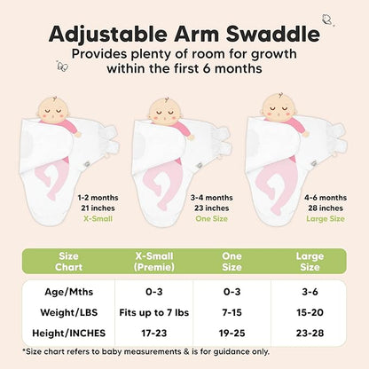3-Pack Organic Baby Swaddle Sleep Sacks - Swaddles for Newborns, Infant 3-6 Months, Baby Girls, Boys, Soft & Snug Newborn Sleep Sack, Nursery Swaddling Blankets (Cloud, L)
