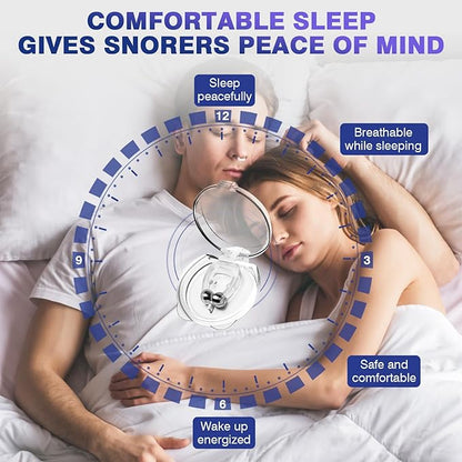 Anti Snoring Devices, Snore Stopper with Adjustable Magnet, Silicone Nose Clip Stop Snoring, Effective to Relieve Snoring, Snoring Solution for Comfortable and Quieter Sleep, White,M