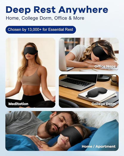 3D Weighted Cooling Gel Eye Mask – 6oz Weighted Eye Mask for Sleeping, 100% Blackout Gentle Pressure Sleep Mask, Ice Cold Gel, Eye Care, Migraine & Headache, Anxiety Relief Items for Women Men