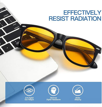 Gysnail Blue Light Blocking Computer Glasses Men/Women, Eye Fatigue Relieve & Better Sleep, Blue Blocker Gaming Glasses