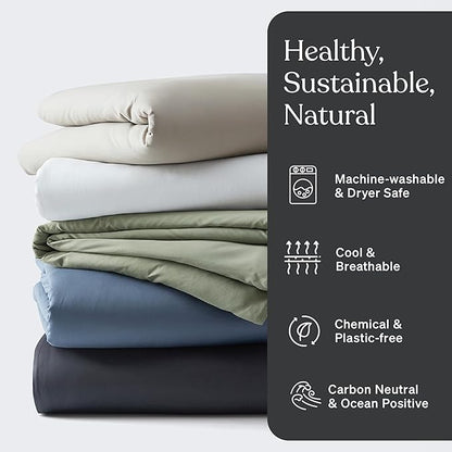 Baloo 100% Cotton Duvet Cover for Weighted Blanket (Midnight - 80"x87" - Full/Queen Size) | Cool, Soft & Durable