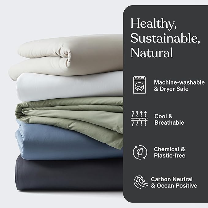 Baloo 100% Cotton Duvet Cover for Weighted Blanket (Midnight - 60"x80" - Full/Queen Size) | Cool, Soft & Durable