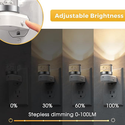 L LOHAS LED Night Light, Night Lights Plug into Wall, 3000K Soft Light LED NightLights, Built in Dusk to Dawn Sensor Bubble Wall light for Hallway, Bathroom, Rooms