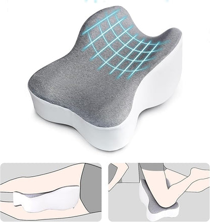 Knee Pillow for Side Sleepers, Long 13.8" Knee Leg Pillow for Side Sleeping, Memory Foam Smooth Spine Alignment Pillow, Sciatica Pain Relief Pillow with Ergonomic Design- Large, Gray (Original)