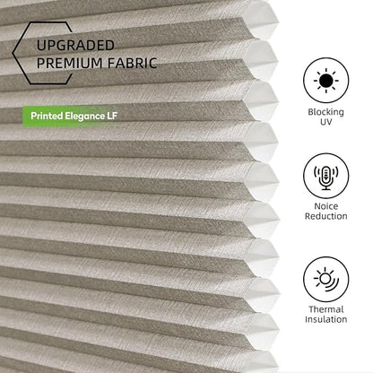 ZSTARR Motorized Skylight Shades Blackout Cellular Honeycomb Electric Blinds with Solar Panel Cordless Rechargeable with Remote for Roof and Slanted Windows Custom Size (LF Printed Taupe)