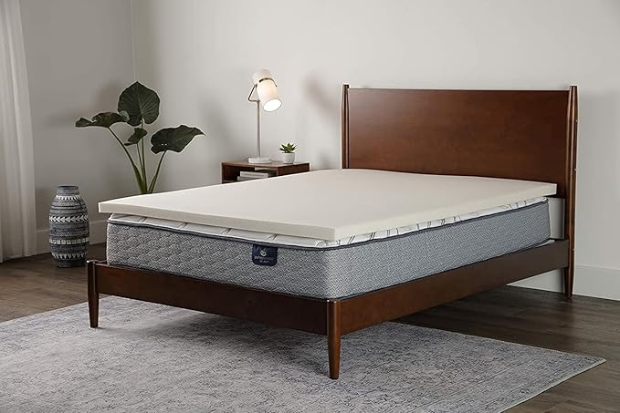 Serta CopperGel Cooling, Pressure-Relieving Memory Foam Mattress Topper, 2 Inch, Twin XL