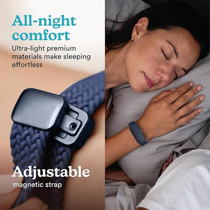 Homedics WakeBand Silent Vibrating Alarm Wristband, Ultra-Light Comfortable Design, 9 Vibration Patterns & 9 Intensities, Up to 6-Day Battery, iOS/Android App, Blue