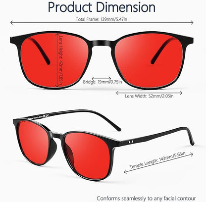 Sleep Blue Light Blocking Glasses for Men and Women, Computer Gaming Glasses Anti Eyestrain & UV Glare