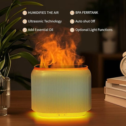 LIFFY Essential Oil Diffuser - Fireplace Fire Flame Aromatherapy Diffuser, Mist Humidifier with Multi-Color LED Lights, for Bedroom, Yoga Spa | Whisper-Quiet Operation, Ideal Gifts