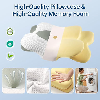 Cervical Neck Pillow for Sleeping, Ergonomic Side Sleeper Pillow for Neck Support, Premium Memory Foam Pillows, Contour Pillow Orthopedic Pillow for Side Back Stomach Sleepers