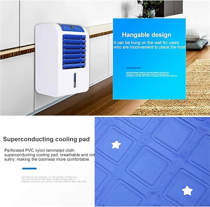 Water Cooled Mattress Pad, Cooling Pad Bed System for Hot Sleepers and Night Sweats, 4 Gears Adjustable, 1.7L Visible Water Tank, Cool Down 3-8℃ Cooling Mattress Pad