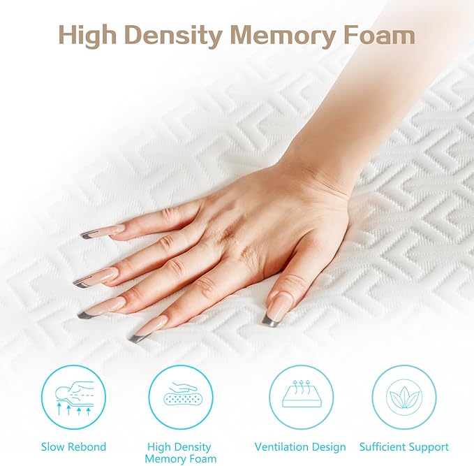 3 Inch Memory Foam Mattress Topper Twin Size - CertiPUR-US Certified - Gel Cooling Mattress Pad with Removable Bamboo Cover,Bed Topper for Pressure Relief(White) (White, Queen)