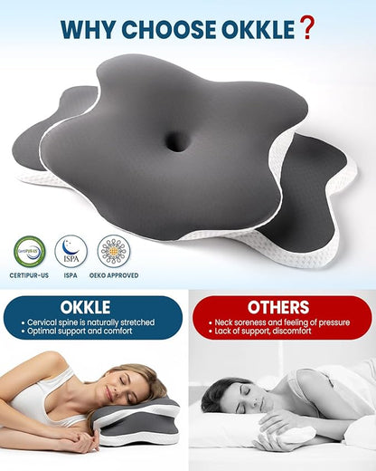 Cooling Pillow for Neck Support, Adjustable Cervical Pillow Cozy Sleeping, Odorless Ergonomic Contour Memory Foam Pillows, Orthopedic Bed Pillow for Side Back Stomach Sleeper