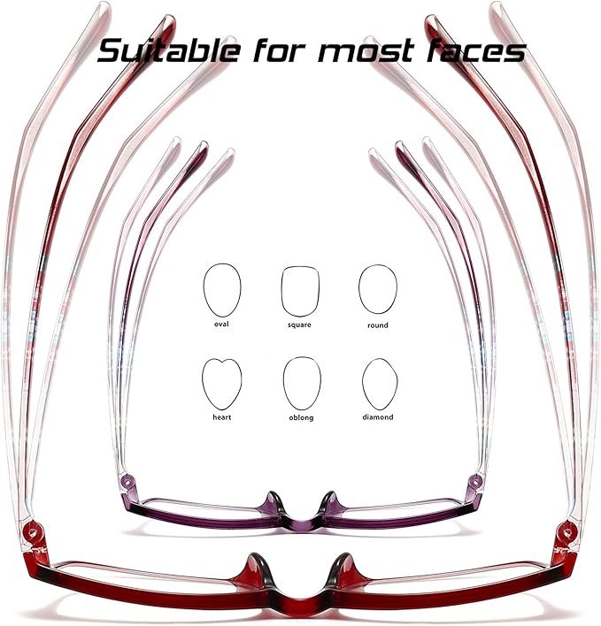 Reading Glasses for Women Blue Light Blocking Computer Readers, Flexible Eyeglasses Anti Eyestrain/Glare/UV
