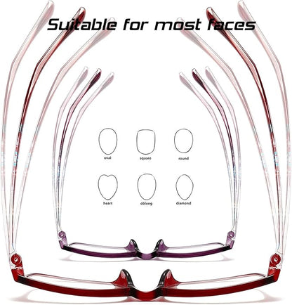 Reading Glasses for Women Blue Light Blocking Computer Readers, Flexible Eyeglasses Anti Eyestrain/Glare/UV