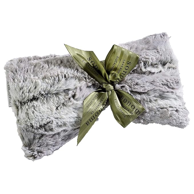 Eucalyptus Spa Mask by Sonoma Lavender, Heatable/Chillable Aromatherapy Eye Pillow with Eucalyptus Flaxseed Insert, Eye Compress with Removable & Washable Cover (Silver Fox, Eucalyptus)