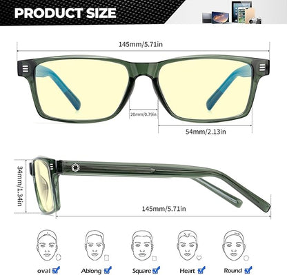 ANYLUV Blue Light Glasses Men Woman, Blue Light Blocking Glasses for Computer Gaming, Eye Strain Relief Eye Protection