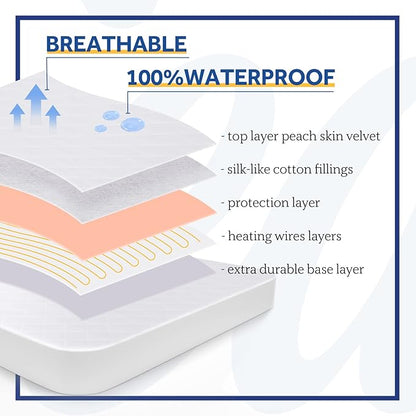 Sealy Heated Mattress Pad King Size 78x80 Inch | Luxury Quilted Waterproof Electric Mattress Cover with 10 Heat Setting Dual Controller & 1-12 Hours Auto Shut Off | Fit Up to 17" Deep Pocket