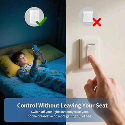 Smart Touch Wall Light Switch with Matter, Tempered-Glass Panel, Neutral Wire Required, Single-Pole, 2.4GHz Wi-Fi, App/Voice Control with Alexa/Google/Apple Home, Timers & Schedules 3Gang - 3Pack