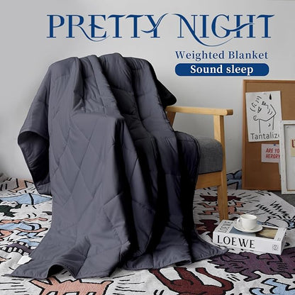 Weighted Blanket 7lbs Twin Size Dark Grey 41"x60" Weighted Blankets Heavy Blanket are Comfortable and Cozy