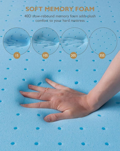 BedStory 3 Inch Gel Memory Foam Mattress Topper King - Pressure Relief Bed Toppers with Breathable Removable Cover and High Density Foam, CertiPUR-US Certified Comfort