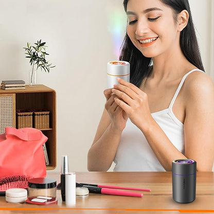 Mini Humidifier, USB Personal Desktop Humidifier for RV, Office, Bedroom etc. Auto Shut-Off, 2 Mist Modes, Super Quiet (White)