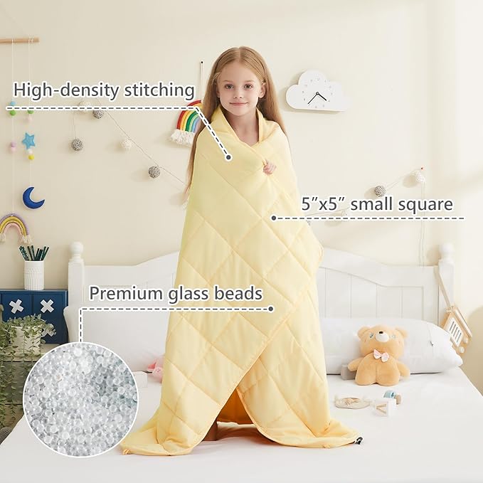 L'AGRATY Weighted Blanket - 36"x48" 3lbs Microfiber Material with Glass Beads Small Blanket for All-Season Summer Fall Winter Soft Thick