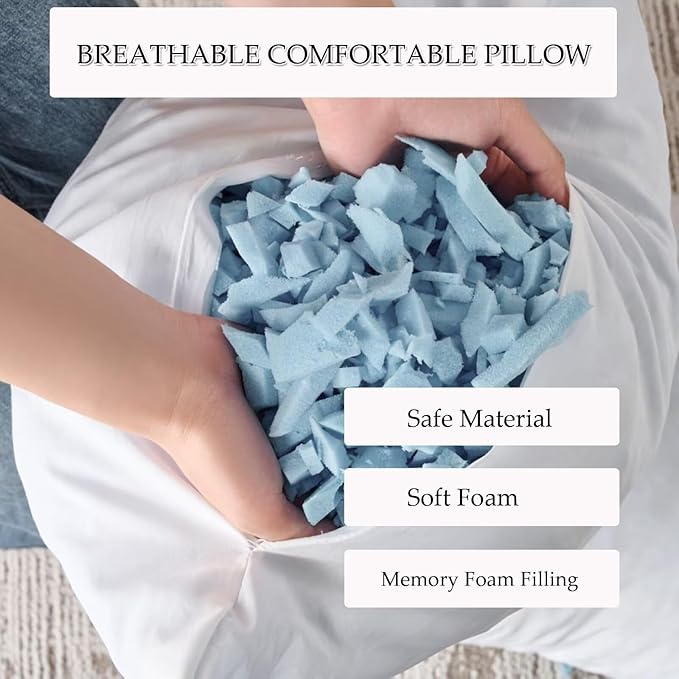 Full Body Pillow 20x54 Inch,Memory Foam Pregnancy Pillow for Side Sleepers,Orthopedic Back Support Maternity Pillow for Women (with Removable Cover)-Sage Green Grid Print