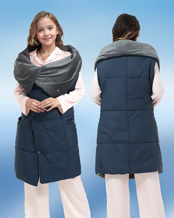 Kids Heated Blanket Battery Operated - Boys and Girls 7.4V DC Portable Cordless USB Heating Blanket for Outdoors