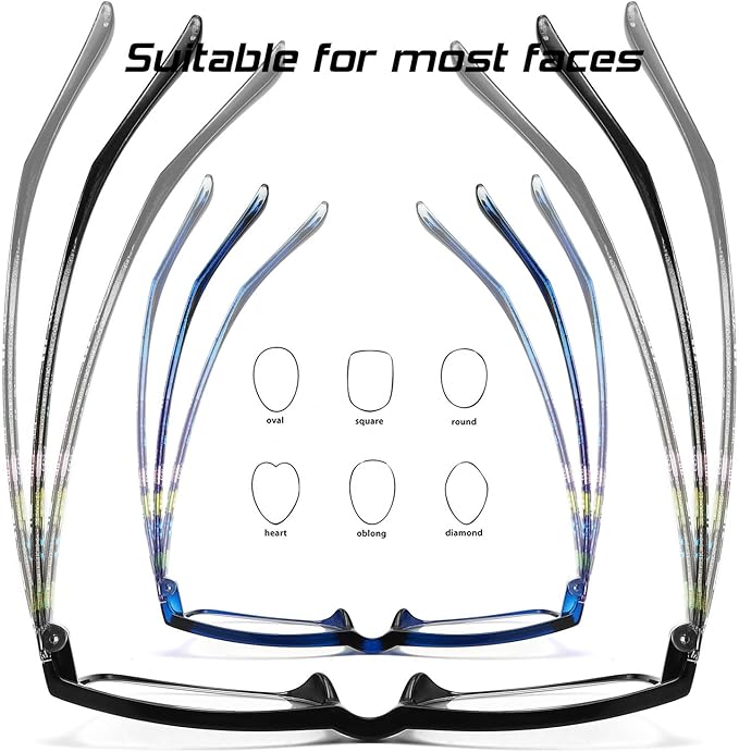 Reading Glasses for Women Blue Light Blocking Computer Readers, Flexible Eyeglasses Anti Eyestrain/Glare/UV