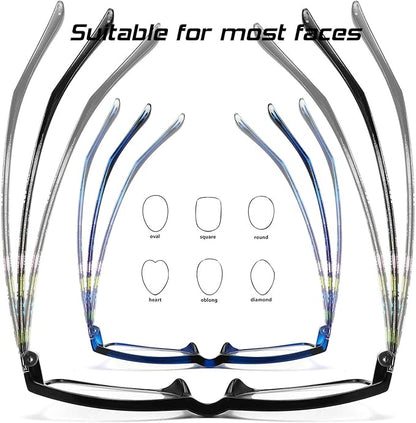 Reading Glasses for Women Blue Light Blocking Computer Readers, Flexible Eyeglasses Anti Eyestrain/Glare/UV