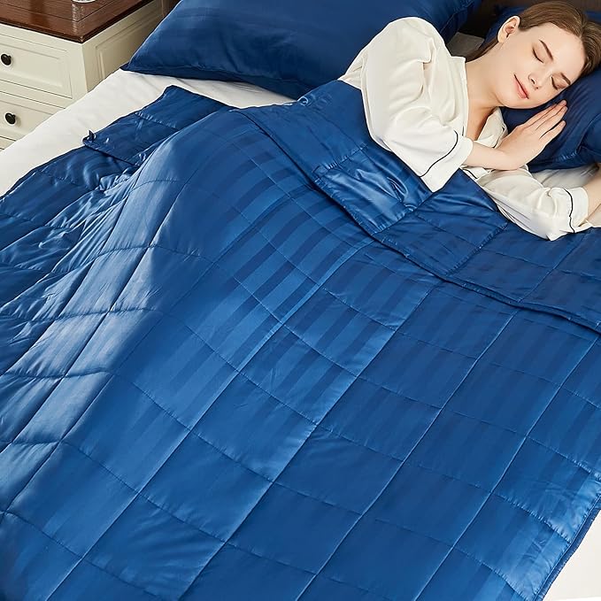 Weighted Blanket Kids (36"x48" 3lbs),Ultra Soft and Cozy Cooling Weighted Blanket Kids,Heavy Blanket with Machine Washable Soft Blanket, Navy Blue