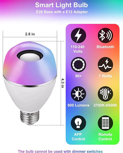 Star Vision Smart Feather Lamp with RGB Light Bulb, Built-in Bluetooth Speaker, Remote & APP Control, Fluffy Girl Room Decor, 600 Lumens, 15.7inches, White