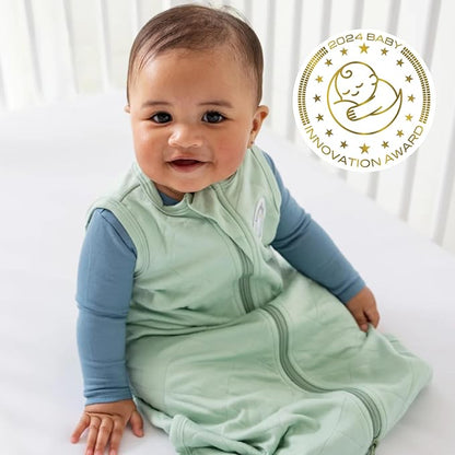 Dreamland Baby Lightweight Bamboo Viscose Sleep Sack (12-24 months). 1.0 TOG Ultra Soft Blanket w/ 2-Way Zipper. 95% Viscose, 5% Spandex (Sage). Mom-Owned US Business, Premium Materials