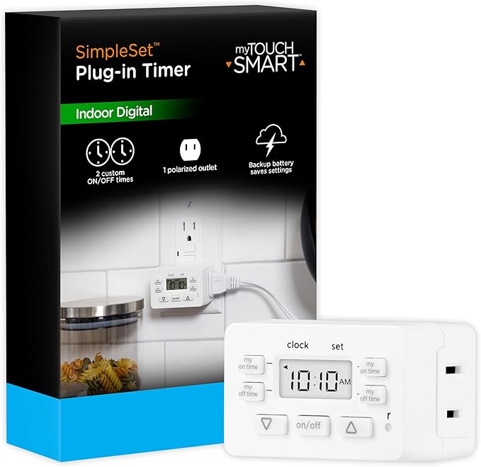 Jasco myTouchSmart Simple Set Indoor Plug-in Digital Timer, 36253